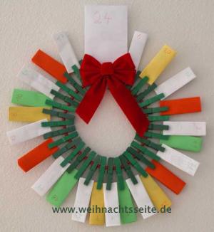 Wscheklammerkranz-Adventskalender