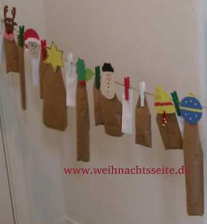 Wscheklammer-Leine-Adventskalender